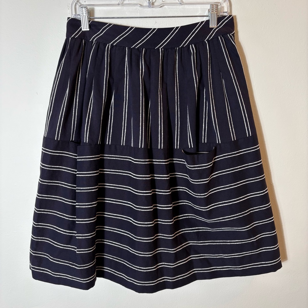 Maeve for Anthropologie Cluny Skirt Striped Navy Size‎ 6
